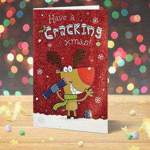 Christmas Card Cracking Xmas Reindeer