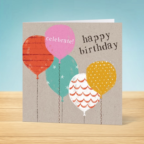 G1986 Balloons Birthday Card Front