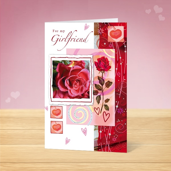 V14102 Girlfriend Rose Valentine’s Card Front