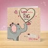 V16136 Elephant Valentine’s Card Front