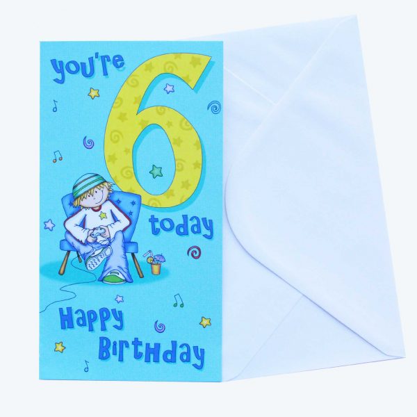 Birthday Card 6th Birthday Boy - Garlanna Greeting Cards