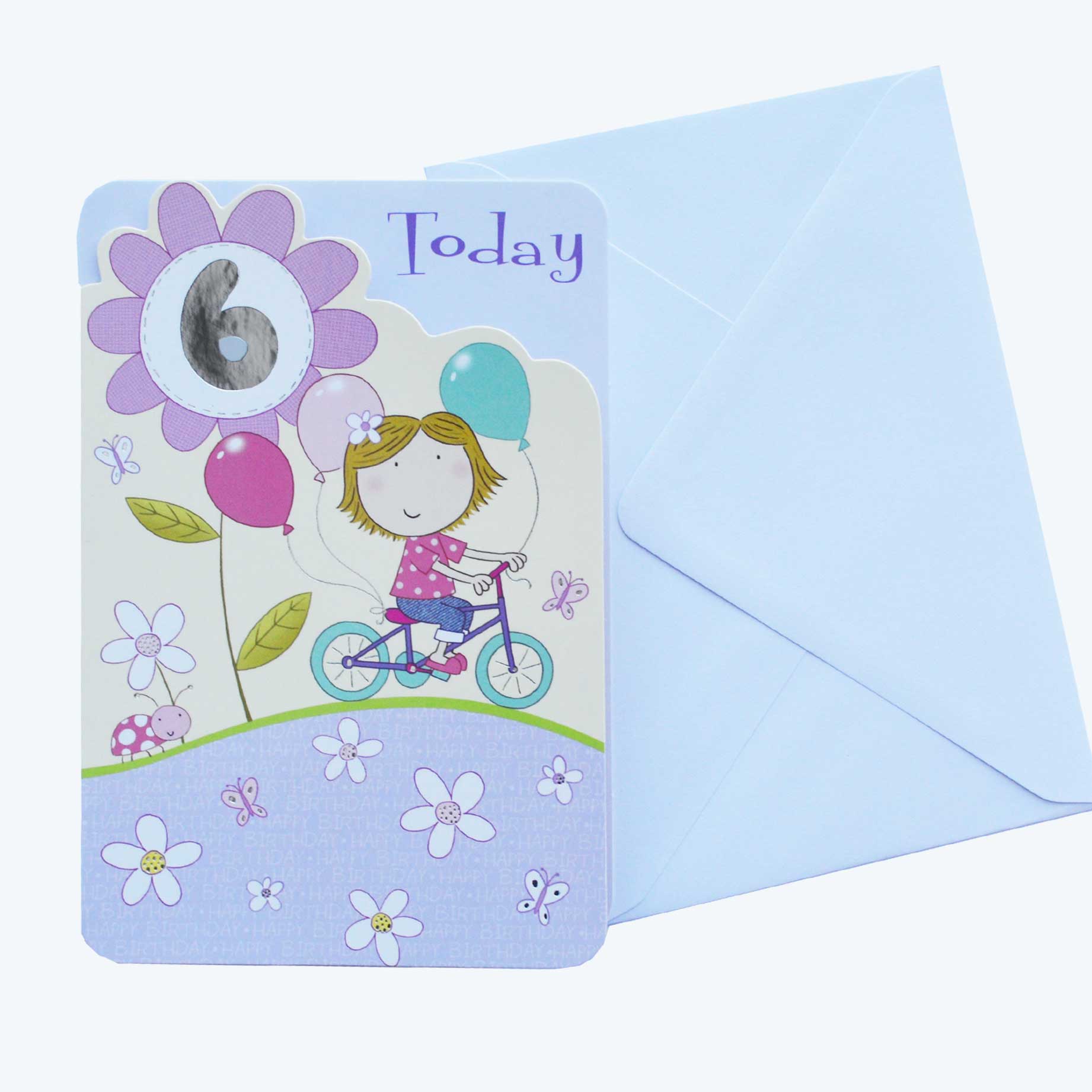 Birthday Card 6th Birthday Girl - Garlanna Greeting Cards
