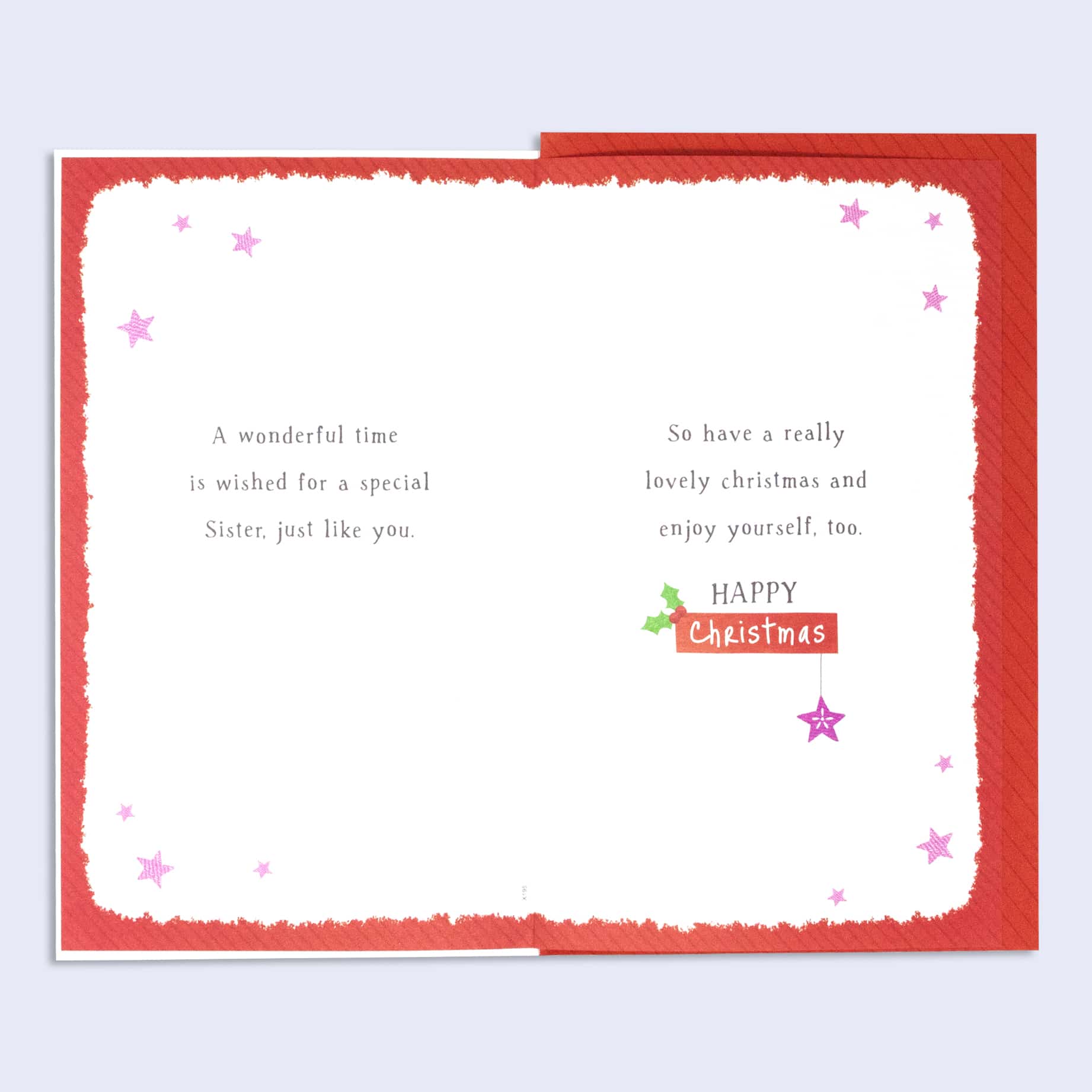 Christmas Card Lovely Sister - Garlanna Greeting Cards