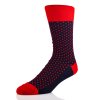 Polka dot socks Red Navy