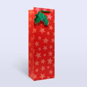 Christmas Bottle Bag <br/> Stars & Holly
