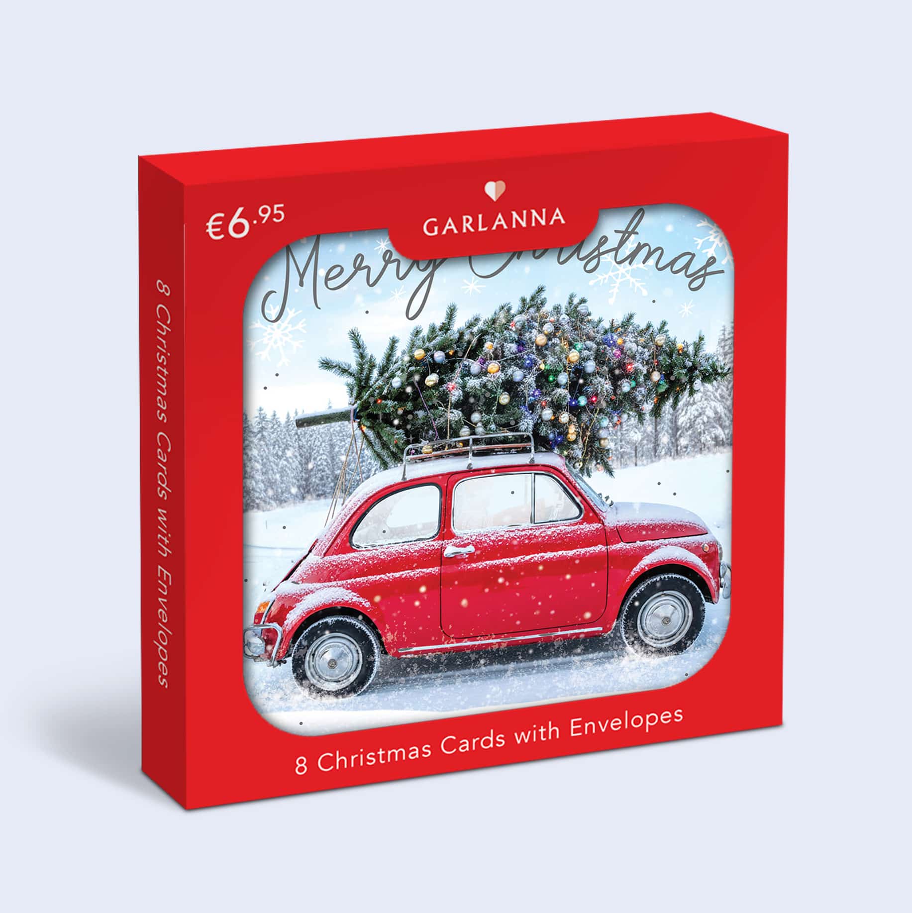 Marie Keating Christmas Card Car and Christmas Tree
