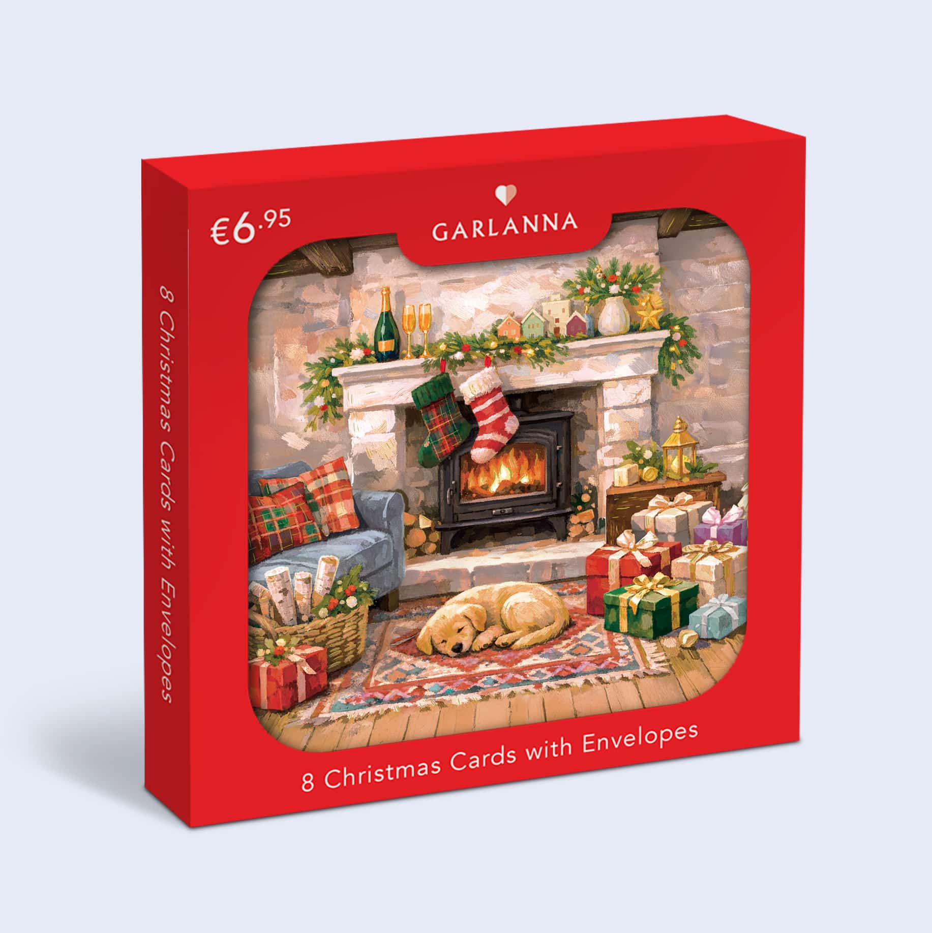 Marie Keating Christmas Card Fireplace Scene